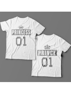 Парные футболки для влюбленных "Prince" + "Princess" 