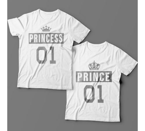 Парные футболки для влюбленных "Prince" + "Princess"