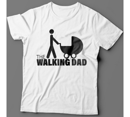 Прикольная футболка с надписью "The walking dad" ("ходячий отец")