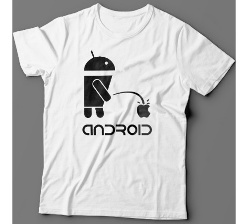 Прикольная футболка с надписью "Android"