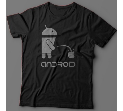 Прикольная футболка с надписью "Android"