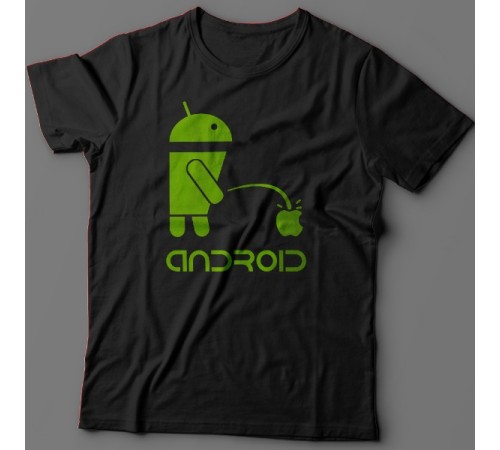 Прикольная футболка с надписью "Android"