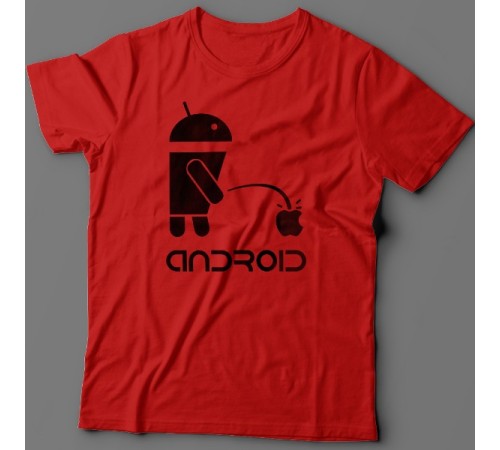 Прикольная футболка с надписью "Android"