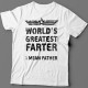 Прикольная футболка с надписью "World's greatest farter. I mean father"