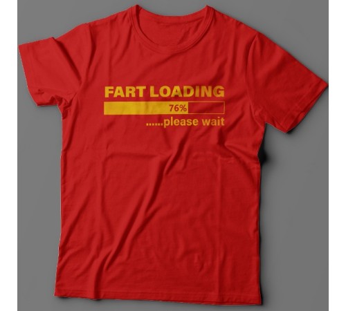 Футболка с прикольной надписью "Fart loading..." ("Пук загружается")
