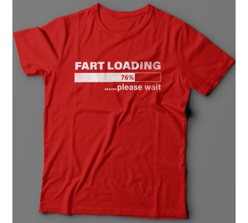 Футболка с прикольной надписью "Fart loading..." ("Пук загружается")