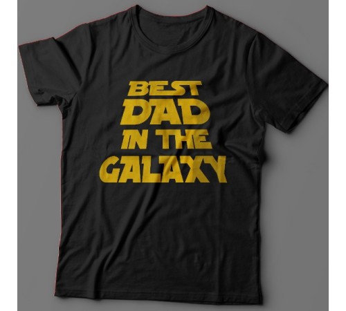 Прикольная футболка с надписью "Best dad in the galaxy" ("Лучший батя в галактике")