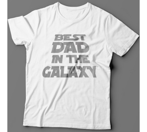 Прикольная футболка с надписью "Best dad in the galaxy" ("Лучший батя в галактике")