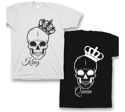 Парные футболки для влюбленных "King/Queen"