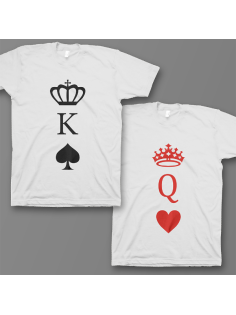 Парные футболки для влюбленных "Король пики и Королева черви"