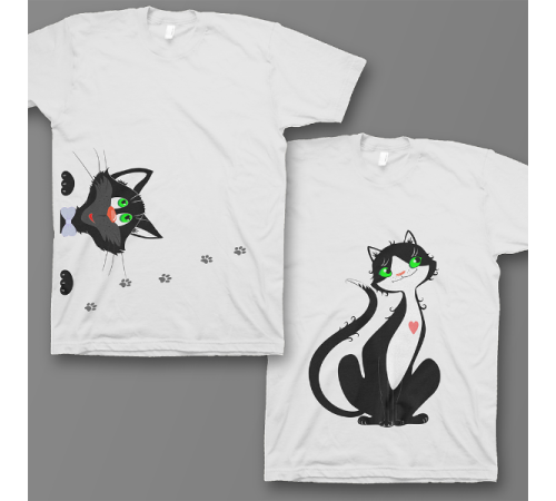 Парные футболки для влюбленных "Смешные котики"