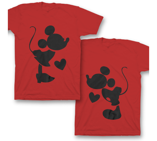 Парные футболки для влюбленных "Микки и Мини Маус"