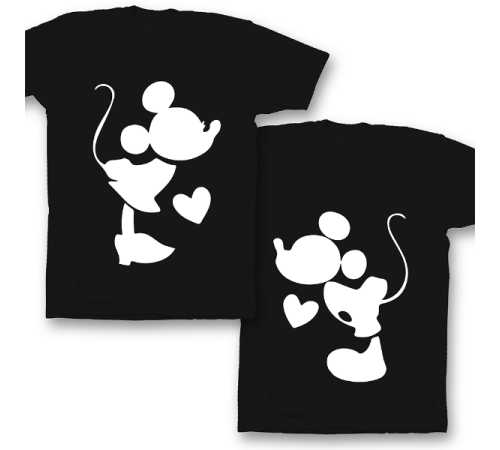Парные футболки для влюбленных "Микки и Мини Маус"
