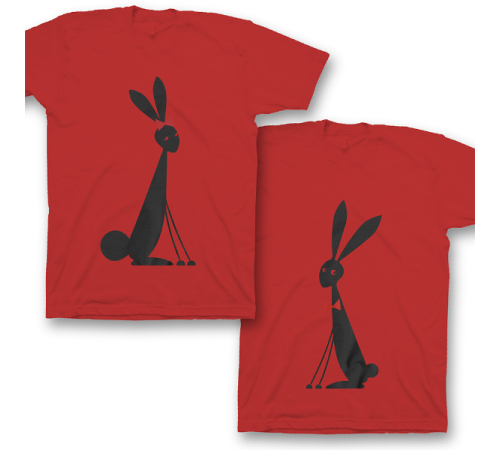 Парные футболки для влюбленных "Милые кролики"