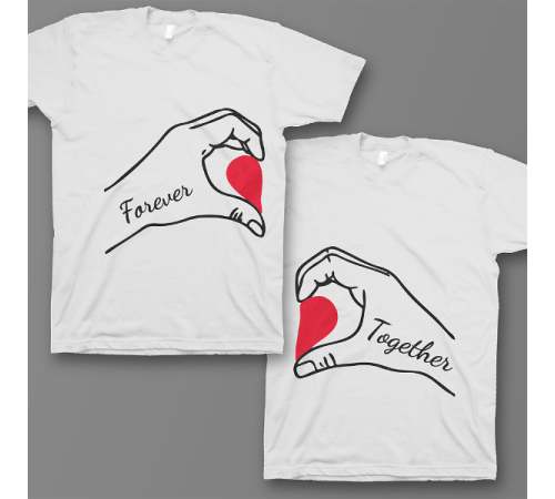 Парные футболки для влюбленных "Forever together"