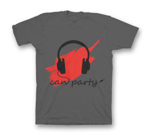 Прикольная футболка с надписью "Can party"