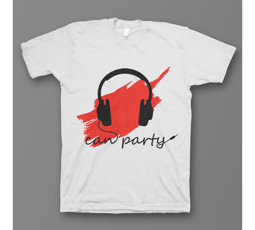 Прикольная футболка с надписью "Can party"