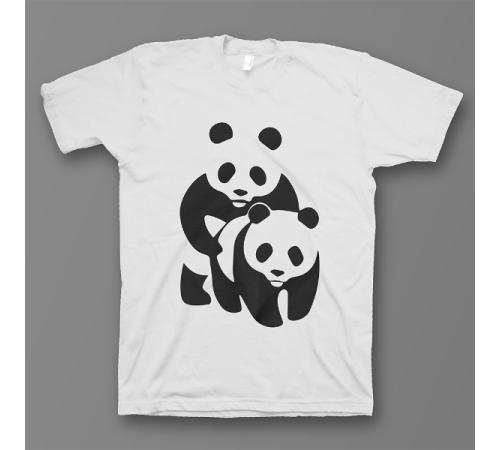Прикольная футболка с принтом "Панда спит с пандой"