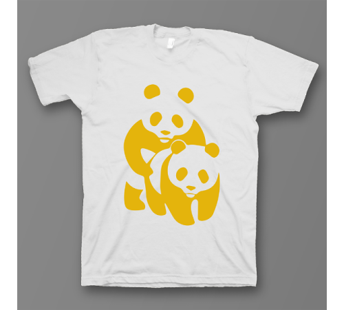 Прикольная футболка с принтом "Панда спит с пандой"