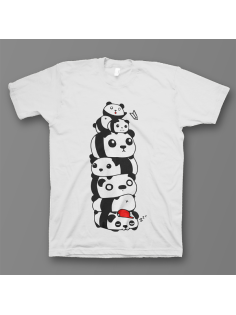 Прикольная футболка с принтом "Большая куча из панд"