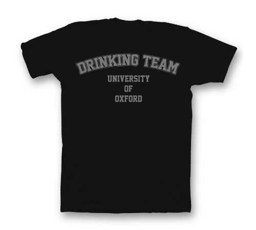 Прикольная футболка с принтом "University Of Oxford DRINKING TEAM"