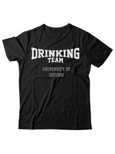 Прикольная футболка с надписью "University Of Oxford DRINKING TEAM"