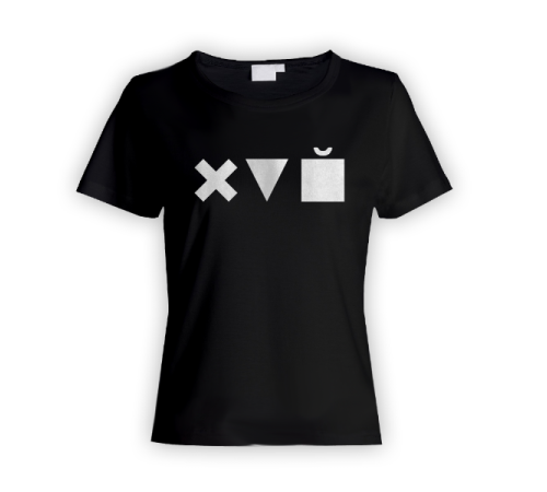 Женская прикольная футболка с принтом "Икс Треугольник Куб"