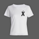 Женская прикольная футболка с маленьким принтом "буква Х*Й"