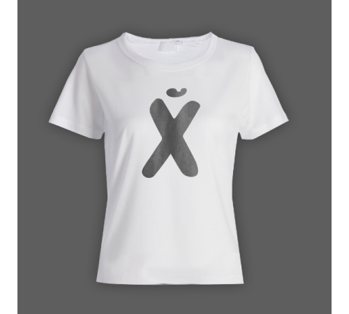 Женская прикольная футболка с принтом "буква Х*Й"