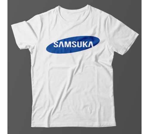 Прикольная футболка с надписью "Samsuka"