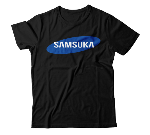 Прикольная футболка с надписью "Samsuka"