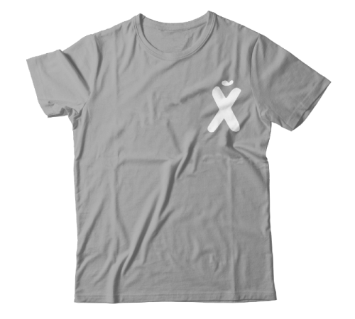 Прикольная футболка с маленьким принтом "буква Х*Й"