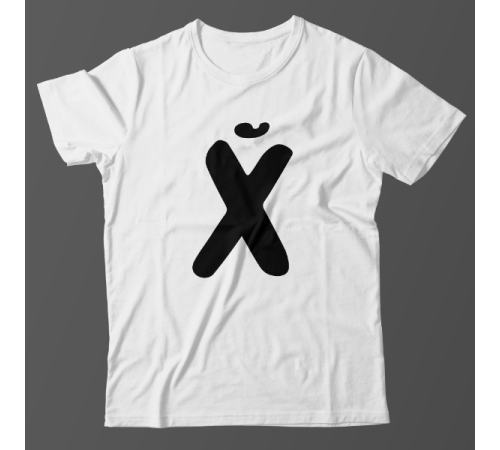 Прикольная футболка с принтом "буква Х*Й"