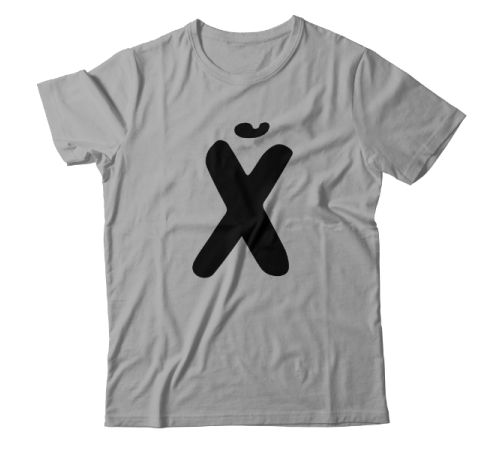 Прикольная футболка с принтом "буква Х*Й"