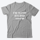 Прикольная футболка с принтом "I'm with stupid"