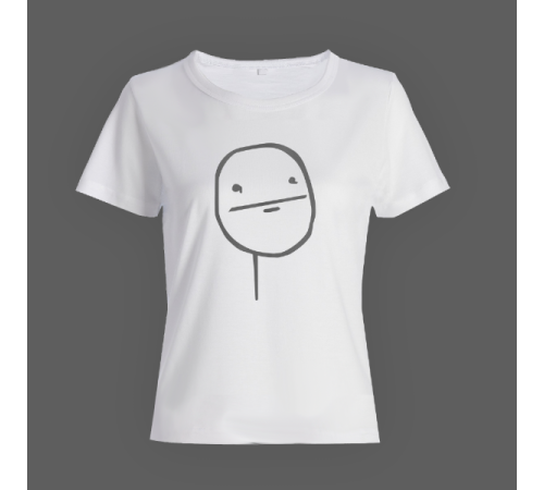 Женская прикольная футболка с принтом "Poker face"