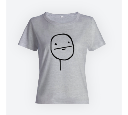 Женская прикольная футболка с принтом "Poker face"