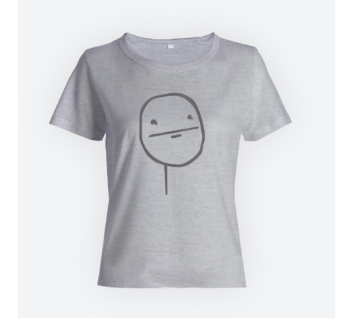 Женская прикольная футболка с принтом "Poker face"