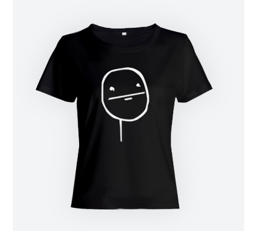 Женская прикольная футболка с принтом "Poker face"