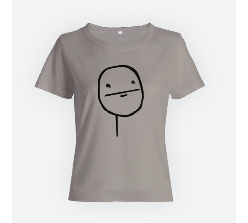 Женская прикольная футболка с принтом "Poker face"