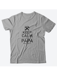 Футболка в подарок для папы с надписью "Keep calm and papa will fix it"