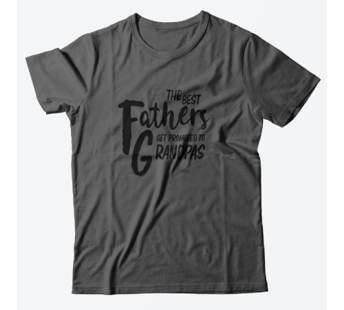 Футболка в подарок для дедушки с надписью "The best fathers get promoted to grandpas"