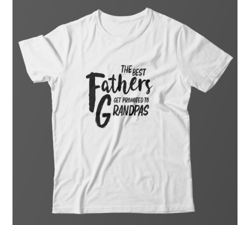 Футболка в подарок для дедушки с надписью "The best fathers get promoted to grandpas"