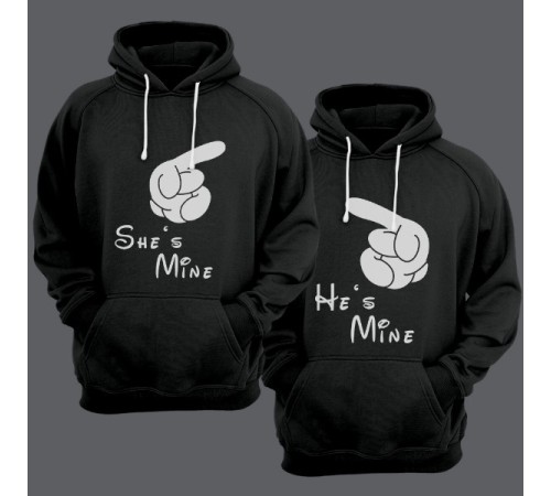 Парные толстовки с капюшоном для двоих "She's mine (Она моя)"