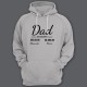 Толстовка с капюшоном для папы с надписью "Dad established", с датой рождения и именами детей