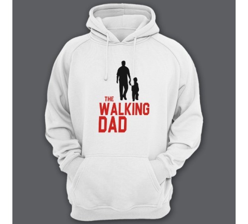 Толстовка с капюшоном для папы с надписью "The walking dad" ("Ходячий отец")