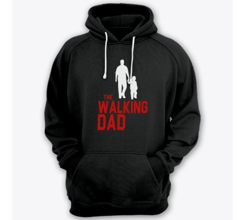 Толстовка с капюшоном для папы с надписью "The walking dad" ("Ходячий отец")