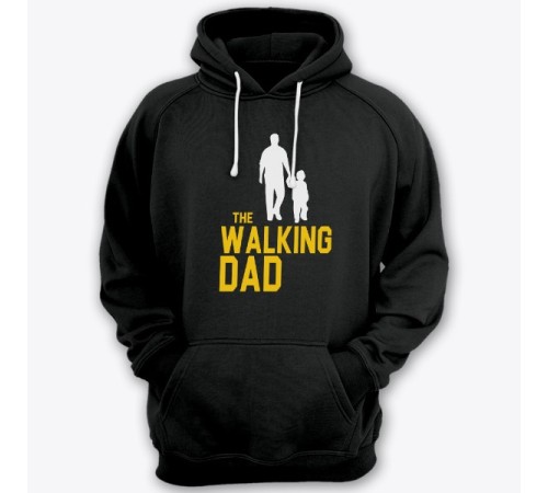 Толстовка с капюшоном для папы с надписью "The walking dad" ("Ходячий отец")