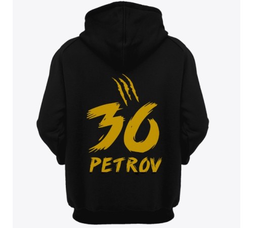 Именная толстовка с капюшоном со страшным шрифтом #6