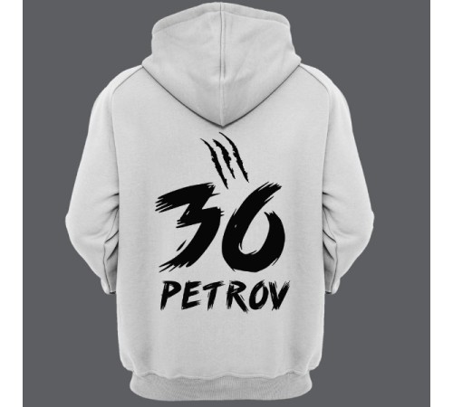 Именная толстовка с капюшоном со страшным шрифтом #6